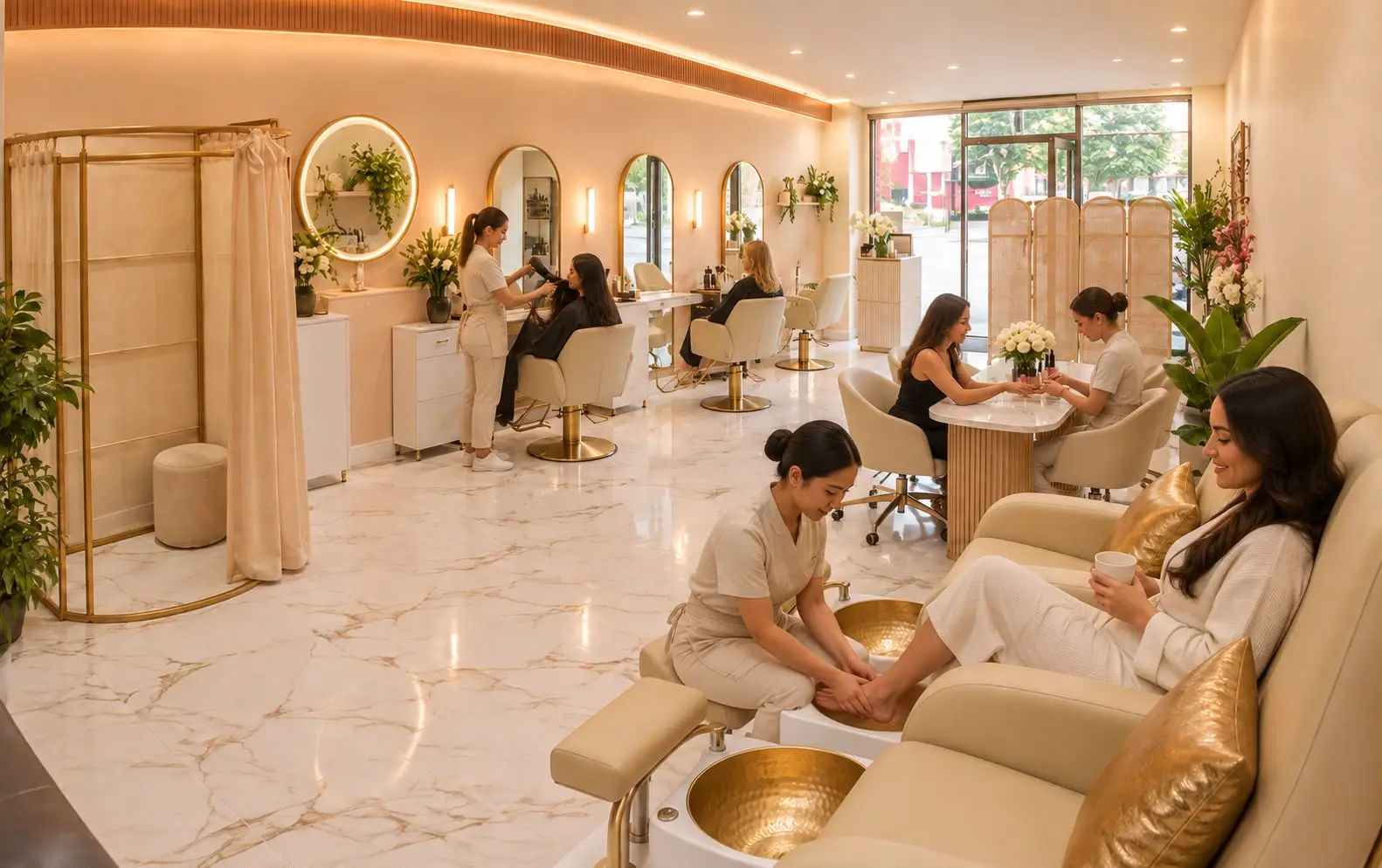 Calm interior of the Argana Head Spa